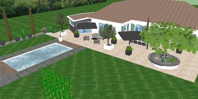 Plantation d'un murier, arbre d 'ombrage dans les monts d'or